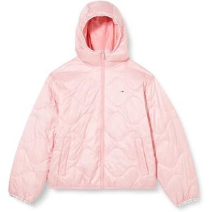 Tommy Jeans Women Quilted Tape Hood Puffer Ext Padded Jackets, Pink, L Tommy Jeans Women Quilted Tape Hood Puffer Ext Padded Jackets, Pink, L