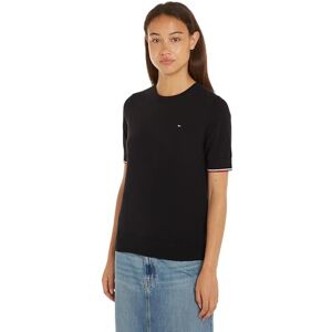 Tommy Hilfiger Women's CO Jersey Stitch C-NK SS Sweater Black S Tommy Hilfiger Women's CO Jersey Stitch C-NK SS Sweater Black S