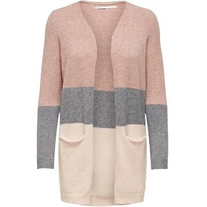 ONLY Women's Queen L/S Long Knt Noos Cardigan Sweater, Multi-coloured (Misty Rose Stripes: W. Mgm/Cloud Pink Melange), XS UK ONLY Women's Queen L/S Long Knt Noos Cardigan Sweater, Multi-coloured (Misty Rose Stripes: W. Mgm/Cloud Pink Melange), XS UK