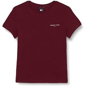 Tommy Jeans Women's Tjw Slim Linear Tee Dw0dw18785 S/S T-Shirt, Purple (Deep Rouge), XS Tommy Jeans Women's Tjw Slim Linear Tee Dw0dw18785 S/S T-Shirt, Purple (Deep Rouge), XS