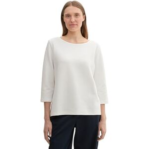 TOM TAILOR Women's Long-Sleeved Shirt with Structure, 10332 Off White, S TOM TAILOR Women's Long-Sleeved Shirt with Structure, 10332 Off White, S
