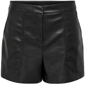 ONLY Women's ONLTRICIA Faux Leather Shorts OTW NOOS Leather Shorts, Black, ONLY Women's ONLTRICIA Faux Leather Shorts OTW NOOS Leather Shorts, Black,