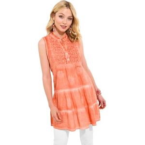 Joe Browns Women's Collared Button-Front Tiered Tunic Blouse, Orange, 12 Joe Browns Women's Collared Button-Front Tiered Tunic Blouse, Orange, 12