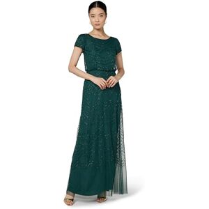 Adrianna Papell Women's Short Sleeve Blouson Beaded Gown Formal Night Out Dress, Dusty Emerald, 16 Adrianna Papell Women's Short Sleeve Blouson Beaded Gown Formal Night Out Dress, Dusty Emerald, 16