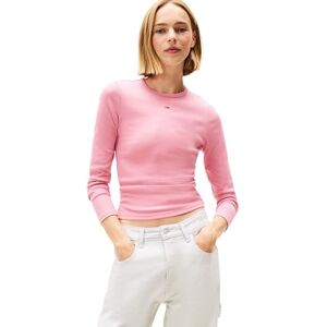 Tommy Jeans Women's Tjw Slim Essential Rib Ls Dw0Dw17387 L/S T-Shirt, Pink (Mystic Pink), XL Tommy Jeans Women's Tjw Slim Essential Rib Ls Dw0Dw17387 L/S T-Shirt, Pink (Mystic Pink), XL