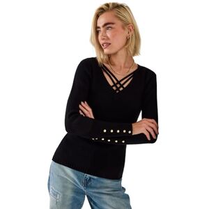 Joe Browns Women's Cross Front Jumper, Regular, Black, UK 14 Joe Browns Women's Cross Front Jumper, Regular, Black, UK 14