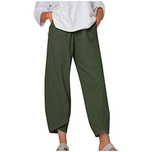 Linen Trousers for Women Uk Plus Size 22 Casual Pants Plus Harem Solid Printed Loose Pocket Elastic Waist Pants Plus Lounge Pant Holiday Essentials for Women Cargo Trousers Summer 24 18 Sale Clearance