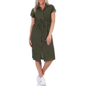 ONLY Women's Onltizana Neri Cotton S/S Dress WVN Noos midi, Green (Green-2), S ONLY Women's Onltizana Neri Cotton S/S Dress WVN Noos midi, Green (Green-2), S