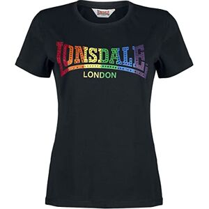 Lonsdale HAPPISBURGH Black Women's t-Shirt with Short Sleeves. Color Graphics Street Fashion for Women and Girls. Lonsdale HAPPISBURGH Black Women's t-Shirt with Short Sleeves. Color Graphics Street Fashion for Women and Girls.