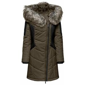 ONLY Onlnewlinette Women's Fur Hood Coat OTW Jacket, Tarmac/detail: black fur, M ONLY Onlnewlinette Women's Fur Hood Coat OTW Jacket, Tarmac/detail: black fur, M