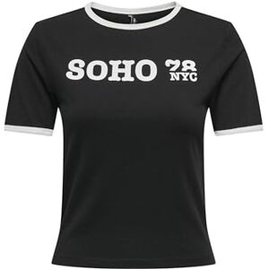 ONLY Onlnina Life S/S Contrast Top Box JRS, Black, S ONLY Onlnina Life S/S Contrast Top Box JRS, Black, S