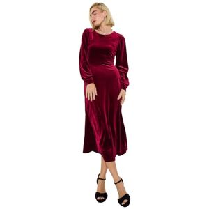 Joe Browns Women's Stretchy Velvet Midi Dress, Petite, Red, UK 16 Joe Browns Women's Stretchy Velvet Midi Dress, Petite, Red, UK 16