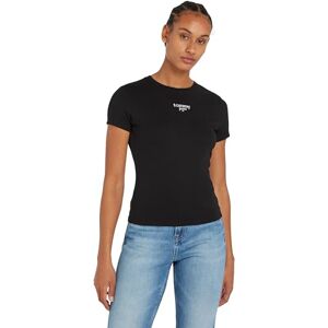 Tommy Jeans Women's Slim Logo Short Sleeve Round Neck T-Shirt, Black (Black), XXS Tommy Jeans Women's Slim Logo Short Sleeve Round Neck T-Shirt, Black (Black), XXS