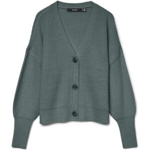 VERO MODA Women's VMLEA LS V-Neck Cuff Cardigan NOOS Cardigan Sweater, Balsam Green, L VERO MODA Women's VMLEA LS V-Neck Cuff Cardigan NOOS Cardigan Sweater, Balsam Green, L