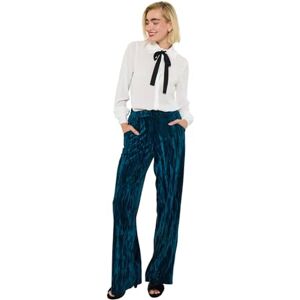 Joe Browns Women's Crushed Velvet Straight Leg Trousers Suit Pants, Blue, 12 Joe Browns Women's Crushed Velvet Straight Leg Trousers Suit Pants, Blue, 12