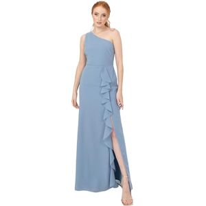 Anaya with Love Womens Maxi Ladies Sleeveless One-Shoulder Asymmetric Split Waterfall Ruffle A-line Bridesmaid Wedding Guest Prom Dress, Soft Blue, 12 UK Anaya with Love Womens Maxi Ladies Sleeveless One-Shoulder Asymmetric Split Waterfall Ruffle A-line Bridesmaid Wedding Guest Prom Dress, Soft Blue, 12 UK