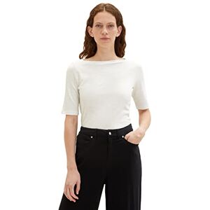 TOM TAILOR Women's Basic T-Shirt, 10315 Whisper White, XXS TOM TAILOR Women's Basic T-Shirt, 10315 Whisper White, XXS
