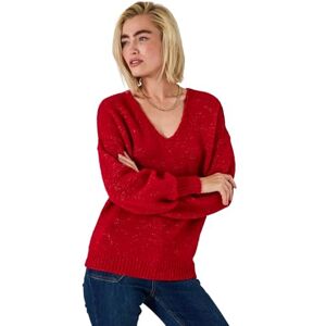 Joe Browns Women's Oversized Sleeve V Neck Jumper, Regular, Red, UK 18 Joe Browns Women's Oversized Sleeve V Neck Jumper, Regular, Red, UK 18