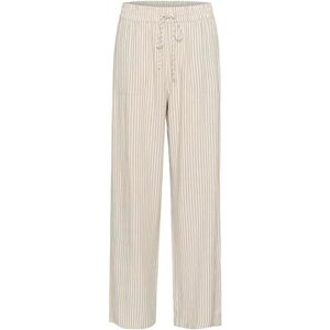 Kaffe Women's Women's Casual Pants Elastic Waist Wide Legs Full-Length Pockets Pants, Chinchilla/Chalk Stripe, Kaffe Women's Women's Casual Pants Elastic Waist Wide Legs Full-Length Pockets Pants, Chinchilla/Chalk Stripe,