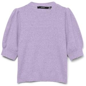 VERO MODA Women's Vmdoffy Ga Noos 2/4 O-Neck Pullover Sweater, Orchid Bloom/Detail: Melange, XS VERO MODA Women's Vmdoffy Ga Noos 2/4 O-Neck Pullover Sweater, Orchid Bloom/Detail: Melange, XS