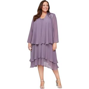 S.L. Fashions Women's Plus Size Embellished Tiered Jacket Dress Special Occasion, ICY Orchid, 24 S.L. Fashions Women's Plus Size Embellished Tiered Jacket Dress Special Occasion, ICY Orchid, 24