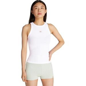 Calvin Klein Women’s Woven Label Rib Slim Fit Tank Top, White (Brilliant White), XXL Calvin Klein Women’s Woven Label Rib Slim Fit Tank Top, White (Brilliant White), XXL
