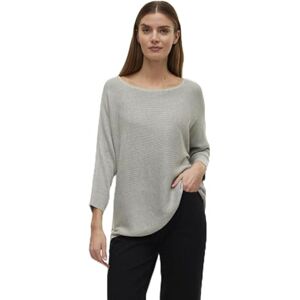 VERO MODA Women's Vmnora Noos 3/4 Boatneck Blouse Knitted Jumper, Light Grey Mix, M VERO MODA Women's Vmnora Noos 3/4 Boatneck Blouse Knitted Jumper, Light Grey Mix, M