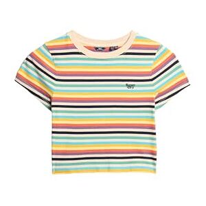 Superdry Crop Top Shirt for Women, Pigment Yellow Stripe, 10 Superdry Crop Top Shirt for Women, Pigment Yellow Stripe, 10