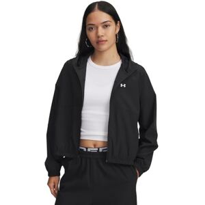 Under Armour Women's Rival Woven Jacket Hooded, Women's Jacket with Water-Resistant Storm Technology, Light Coat with Pockets for Outdoor Pursuits,Black/Black/White,XXL Under Armour Women's Rival Woven Jacket Hooded, Women's Jacket with Water-Resistant Storm Technology, Light Coat with Pockets for Outdoor Pursuits,Black/Black/White,XXL