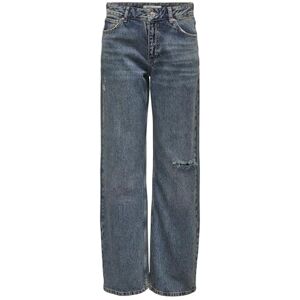 ONLY Women's Onlcobain Reg Wide DNM Dot Jeans, Dark Blue Denim/Detail: Tinted, 29W x 32L ONLY Women's Onlcobain Reg Wide DNM Dot Jeans, Dark Blue Denim/Detail: Tinted, 29W x 32L