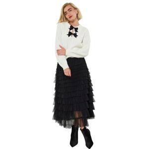 Joe Browns Women's Tiered Mesh Skirt, Regular, Black, UK 14 Joe Browns Women's Tiered Mesh Skirt, Regular, Black, UK 14