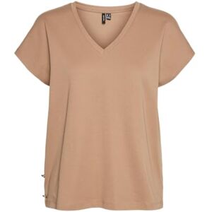 VERO MODA Women's Vmkarin Ava Ss Top Box JRS Ga T-Shirt, Tigers Eye/Detail: 6 Buttons on Side, M VERO MODA Women's Vmkarin Ava Ss Top Box JRS Ga T-Shirt, Tigers Eye/Detail: 6 Buttons on Side, M