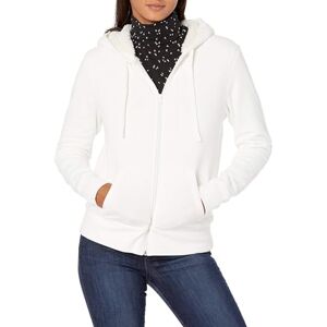 Amazon Essentials Women's Sherpa-Lined Fleece Full-zip Hooded Jacket, Off-white, XS Amazon Essentials Women's Sherpa-Lined Fleece Full-zip Hooded Jacket, Off-white, XS
