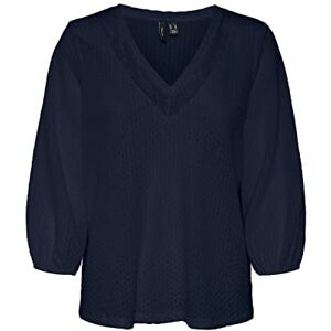 VERO MODA Women's Vmsonja 3/4 V-Neck top JRS Btq, Blazer Navy, M VERO MODA Women's Vmsonja 3/4 V-Neck top JRS Btq, Blazer Navy, M