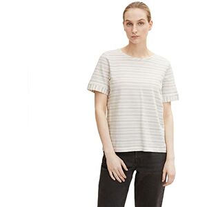 TOM TAILOR Women's 1031230 T-Shirt, 30004-Beige Horizontal Stripe, XL TOM TAILOR Women's 1031230 T-Shirt, 30004-Beige Horizontal Stripe, XL
