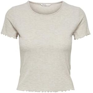 ONLY Women's Onlemma Noos JRS S/S Short Top, Pumice Stone/Detail:Melange, XL ONLY Women's Onlemma Noos JRS S/S Short Top, Pumice Stone/Detail:Melange, XL