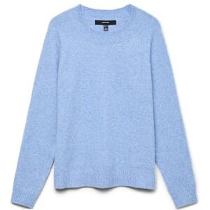 VERO MODA Women's Vmdoffy LS O-Neck Blouse Ga Noos Sweater, Little Boy Blue/Detail: Melange, M VERO MODA Women's Vmdoffy LS O-Neck Blouse Ga Noos Sweater, Little Boy Blue/Detail: Melange, M