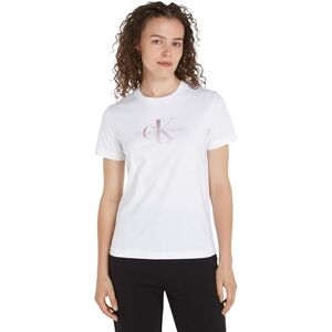 Calvin Klein Jeans Women's DIFFUSED MONOLOGO Regular TEE S/S T-Shirts, Bright White, XL Calvin Klein Jeans Women's DIFFUSED MONOLOGO Regular TEE S/S T-Shirts, Bright White, XL