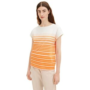 TOM TAILOR Ladies T-Shirt 1035480, 31575 Orange Gradient Stripe, Large TOM TAILOR Ladies T-Shirt 1035480, 31575 Orange Gradient Stripe, Large