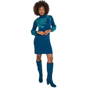 Joe Browns Women's Paisley Knitted Mini Dress, Regular, Green, UK 14 Joe Browns Women's Paisley Knitted Mini Dress, Regular, Green, UK 14
