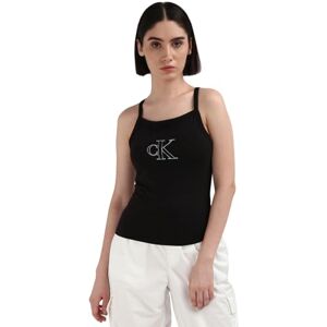 Calvin Klein Jeans Women's Outlined Strappy Boat Neck Tank Top, Black (Ck Black), L Calvin Klein Jeans Women's Outlined Strappy Boat Neck Tank Top, Black (Ck Black), L