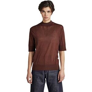 G-STAR Women's Core Mock Neck Knitted Sweater, Brown (chocolate lab D21962-D166-D312), L G-STAR Women's Core Mock Neck Knitted Sweater, Brown (chocolate lab D21962-D166-D312), L
