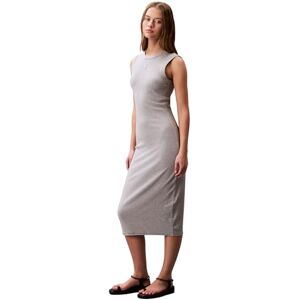 Calvin Klein Women’s Contour Rib Midi Bodycon Dress, Grey (Heroic Grey Heather), L Calvin Klein Women’s Contour Rib Midi Bodycon Dress, Grey (Heroic Grey Heather), L