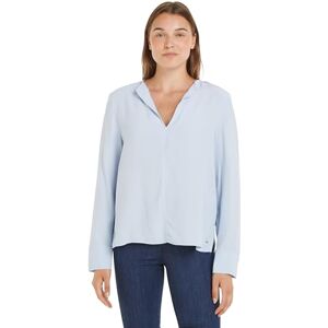 Tommy Hilfiger Women's Viscose Crepe V-Neck Blouse Ww0ww40529 Blouses, Blue (Breezy Blue), 38 Tommy Hilfiger Women's Viscose Crepe V-Neck Blouse Ww0ww40529 Blouses, Blue (Breezy Blue), 38