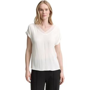 TOM TAILOR Women's Loose Fit Blouse with V-Neck, 10315 Whisper White, 8 TOM TAILOR Women's Loose Fit Blouse with V-Neck, 10315 Whisper White, 8