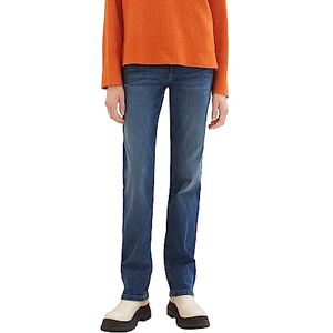 TOM TAILOR Women's 1038342 Alexa Straight Jeans with Pleat, 10152-mid Stone Bright Blue Denim, 29W x 32L TOM TAILOR Women's 1038342 Alexa Straight Jeans with Pleat, 10152-mid Stone Bright Blue Denim, 29W x 32L