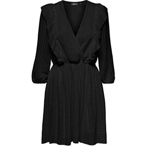 ONLY Women's Onllondon 3/4 Ruffle Dress Noos WVN, Black, XS ONLY Women's Onllondon 3/4 Ruffle Dress Noos WVN, Black, XS
