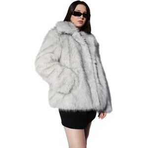 ONLY Women's Onlrubina Faux Fur Jacket OTW, Gray, L ONLY Women's Onlrubina Faux Fur Jacket OTW, Gray, L