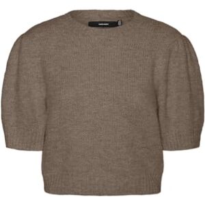 VERO MODA Women's Vmnovah SS O-Neck Puff Pullover Ga Noos, Fossil, XL VERO MODA Women's Vmnovah SS O-Neck Puff Pullover Ga Noos, Fossil, XL