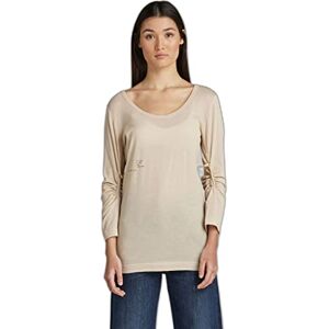 G-STAR Women's Adjustable Sleeve Slim Top, Beige (brown rice D22088-C954-D309), L G-STAR Women's Adjustable Sleeve Slim Top, Beige (brown rice D22088-C954-D309), L